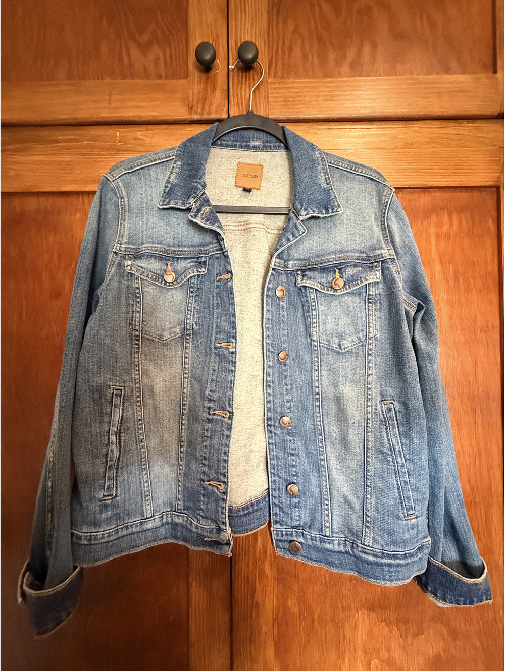 Joe's Jeans Women's Medium Denim Jacket, Light Distressed Details